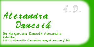 alexandra dancsik business card